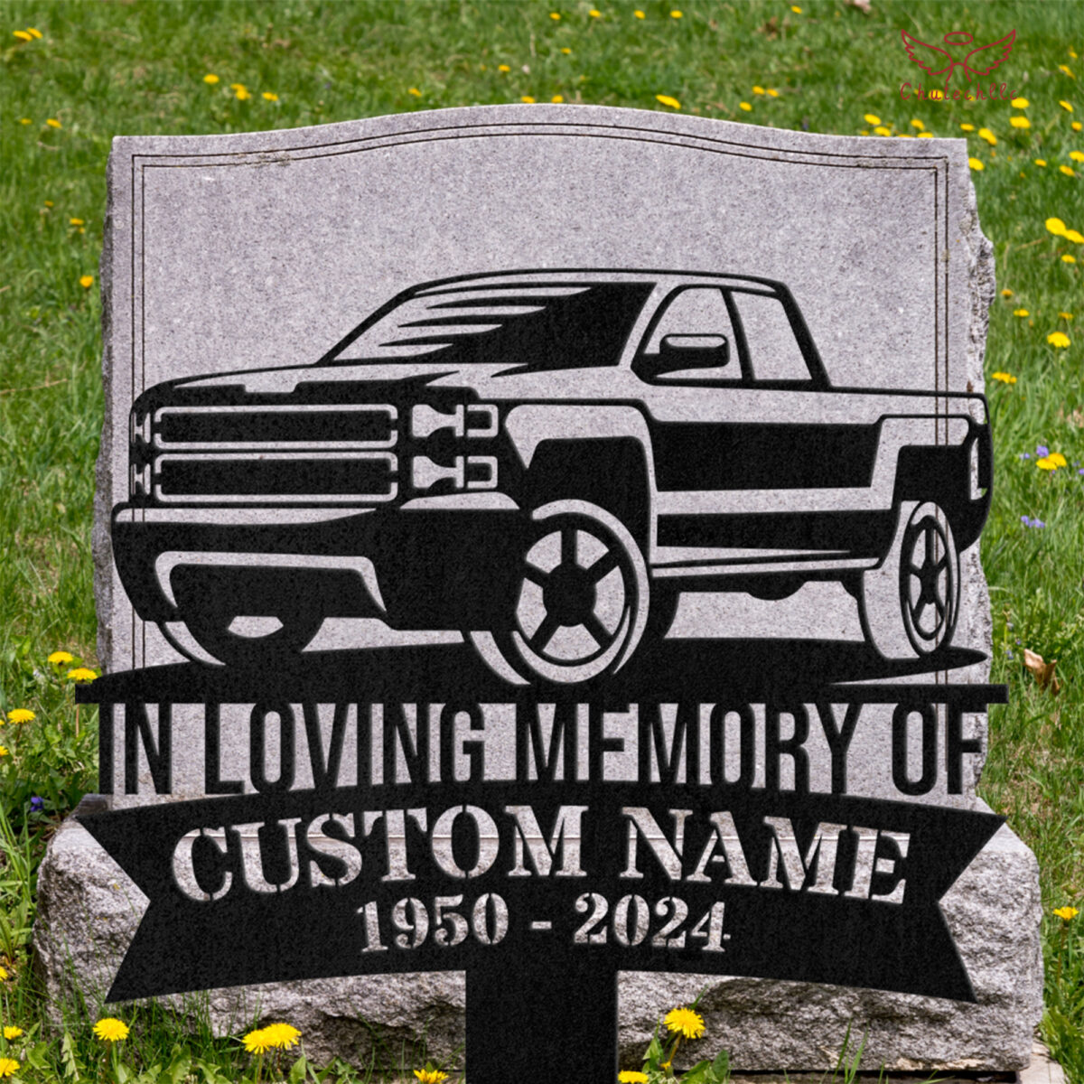 Custom Chevy Truck Memorial Stake, Driver Stake Metal Sign – Chutechllc
